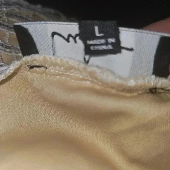 Lulus Tan and Silver Sequin CrissCross Adjustable Straps Mini‎ Dress Sz L - Picture 11 of 12